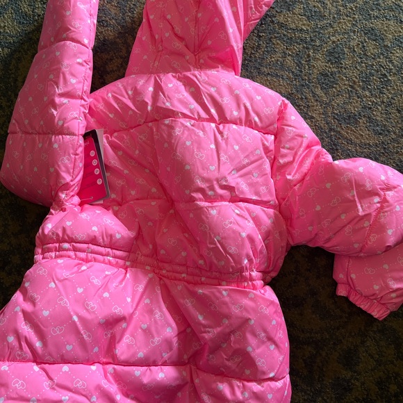 Pink Platinum Pink Puffer Jacket with Hood and Insulation - Picture 2 of 6